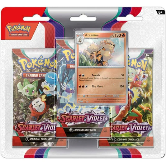 Pokemon Scarlet & Violet Base 3 Pack Blister - Style May Vary