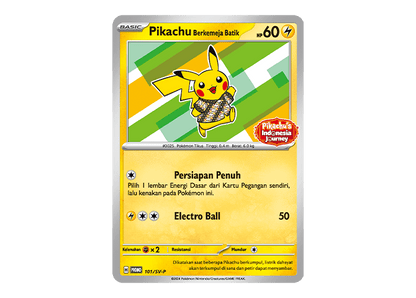 Sealed Promo Pack Pokemon Indonesia Pikachu Berkemeja Batik 101/SV-P – Greg's Game Shop