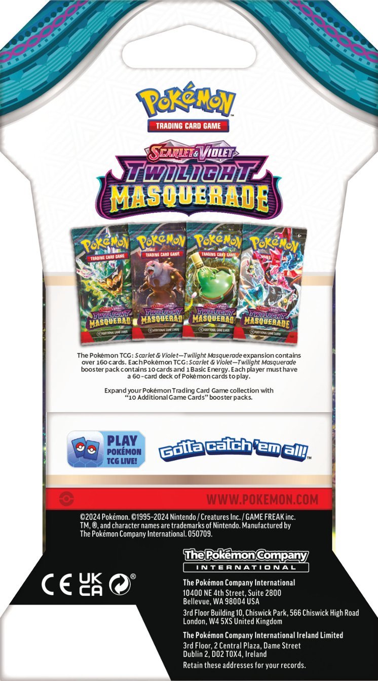 Pokemon Scarlet & Violet Twilight Masquerade SV06 Sleeved Booster Pack Greg's Game Shop Pokemon Scarlet & Violet Twilight Masquerade SV06 Sleeved Booster Pack Greg's Game Shop