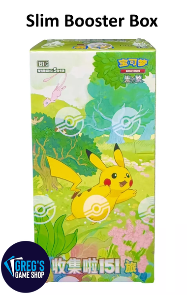 Pokemon Simplified Chinese 151 Journey (vol 1) Slim Booster Box 151C Greg's Game Shop Pokemon Simplified Chinese 151 Journey (vol 1) Slim Booster Box 151C Greg's Game Shop