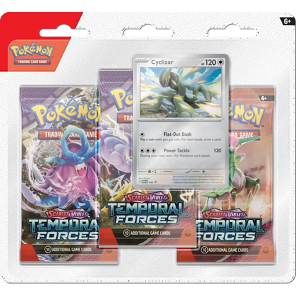 Pokemon Scarlet & Violet Temporal Forces 3 Pack Blister - Style May Vary